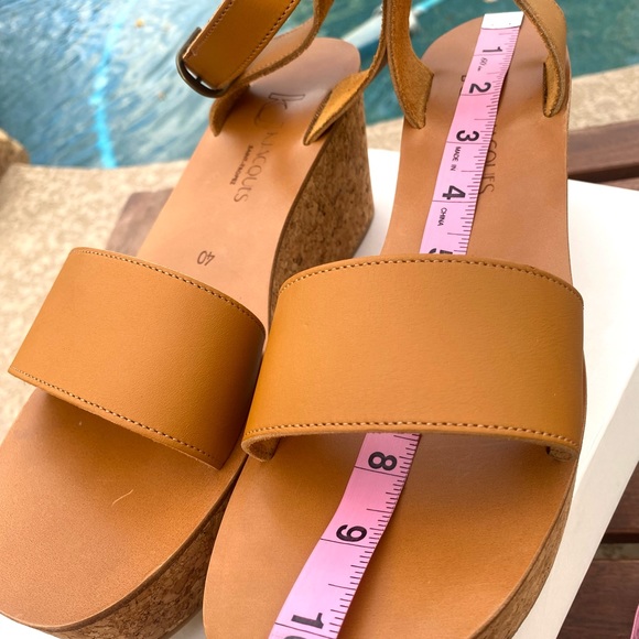 New in box K.Jaques platform leather cork wedge sandals size 40 (9.5-10) - Picture 9 of 12